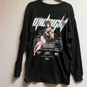 Animebae Midnight Racing Long Sleeve Graphic Tee Sz L